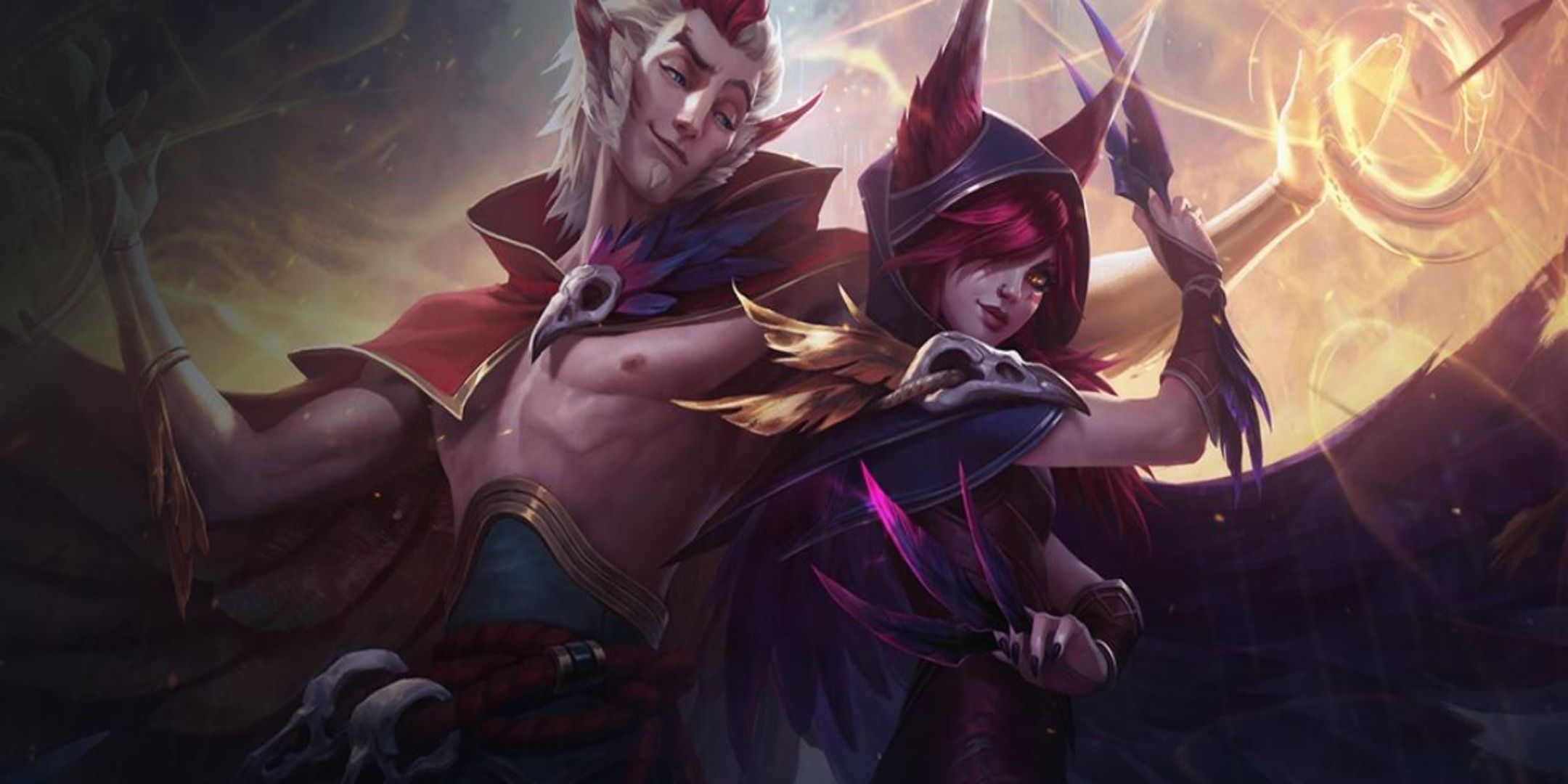 Xayah et Rakan ensemble dans League of Legends.